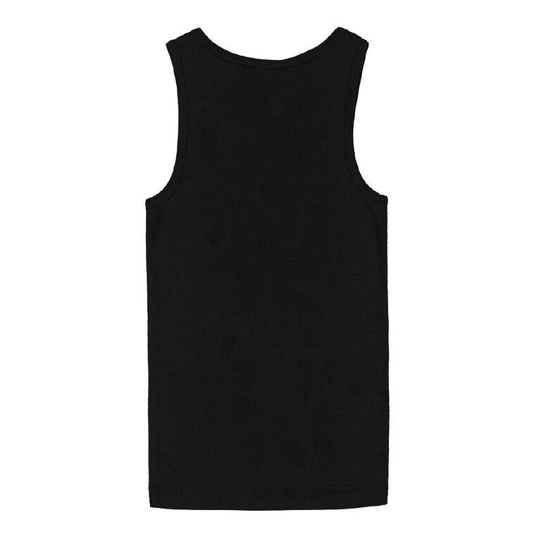H&H Kids' Essential Singlet 2 Pack, Black/White, hi-res