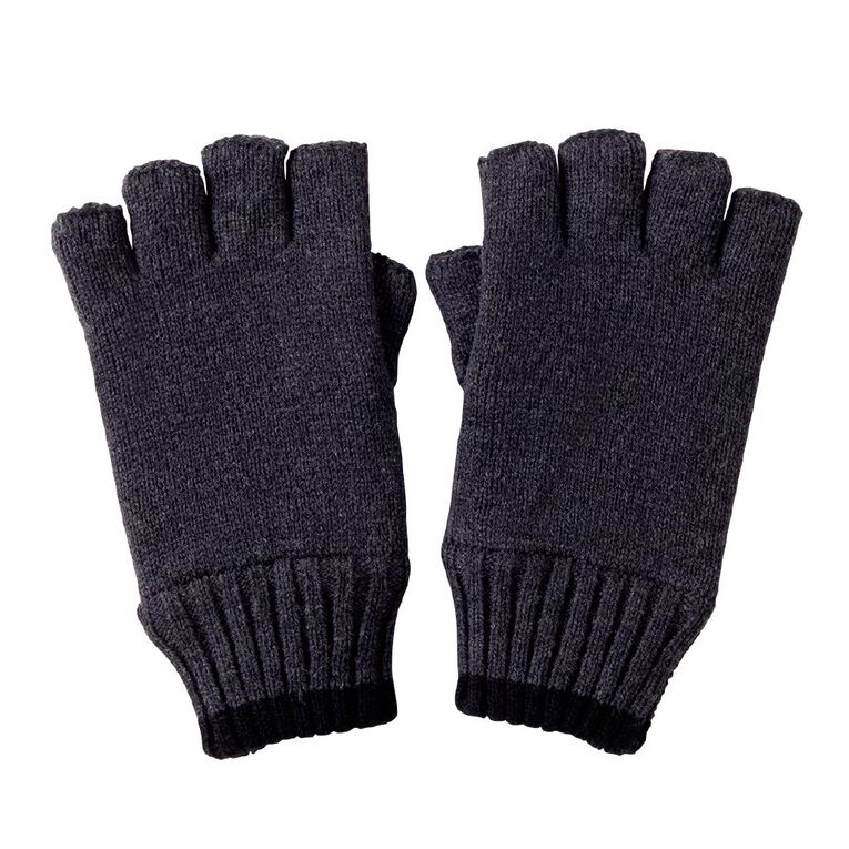 Rivet Men's Half Finger Stripe Gloves, Grey Dark, hi-res