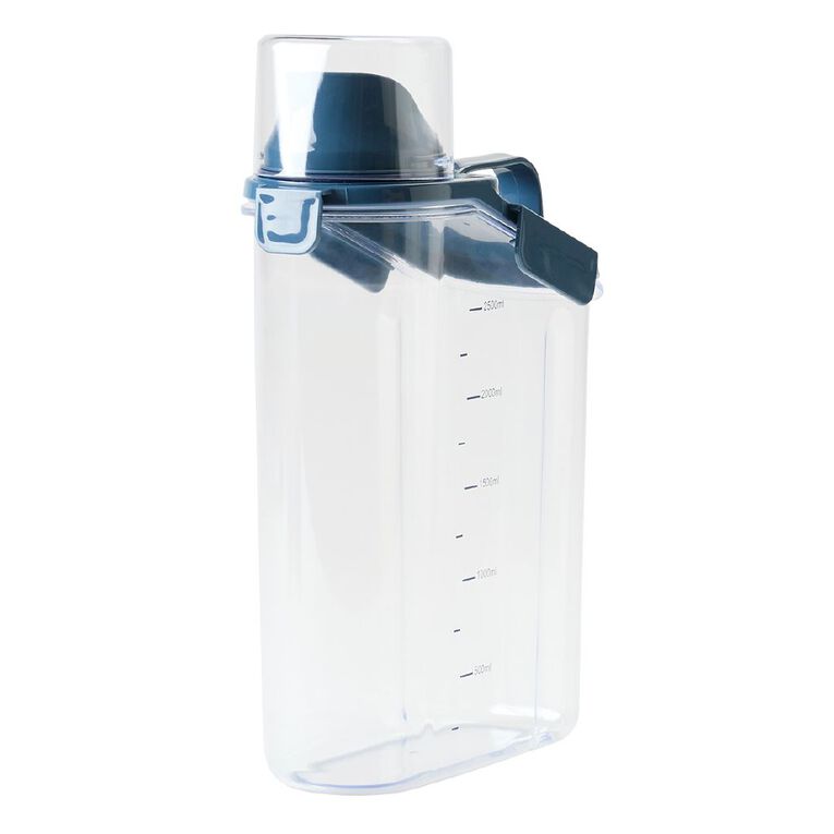 Living & Co Dispensing Container with Measuring Cup Clear 2.5L, , hi-res