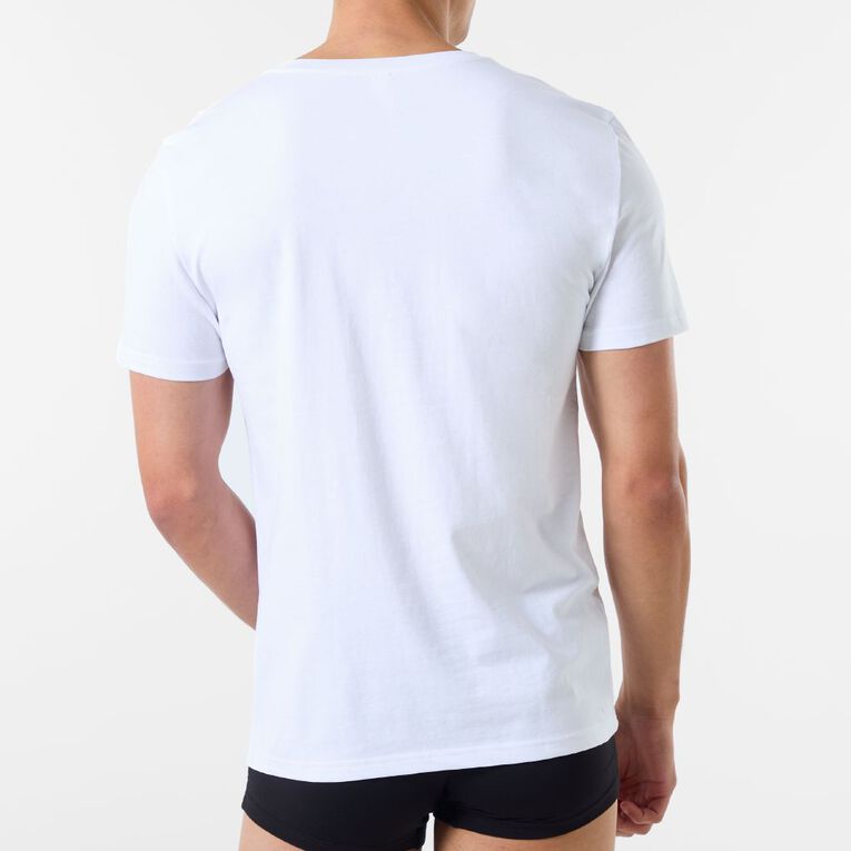 H&H Men's Cotton Crew Neck Tee 2 Pack, White, hi-res