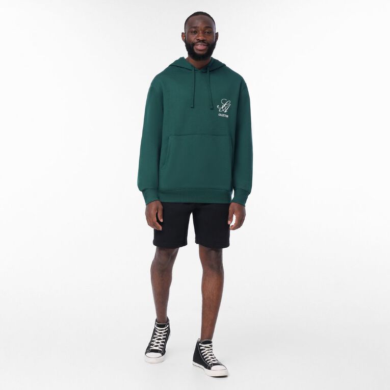 Garage Men's Graphic Print Hood Sweat, Green Dark, hi-res