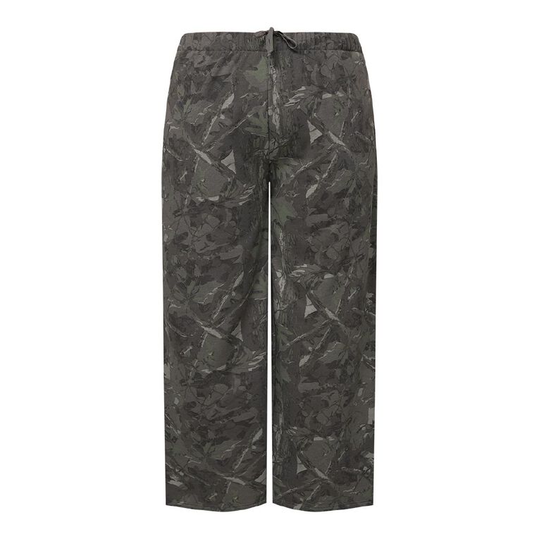 H&H Curve Women's Wide Leg Print Trackpants, Green Mid, hi-res