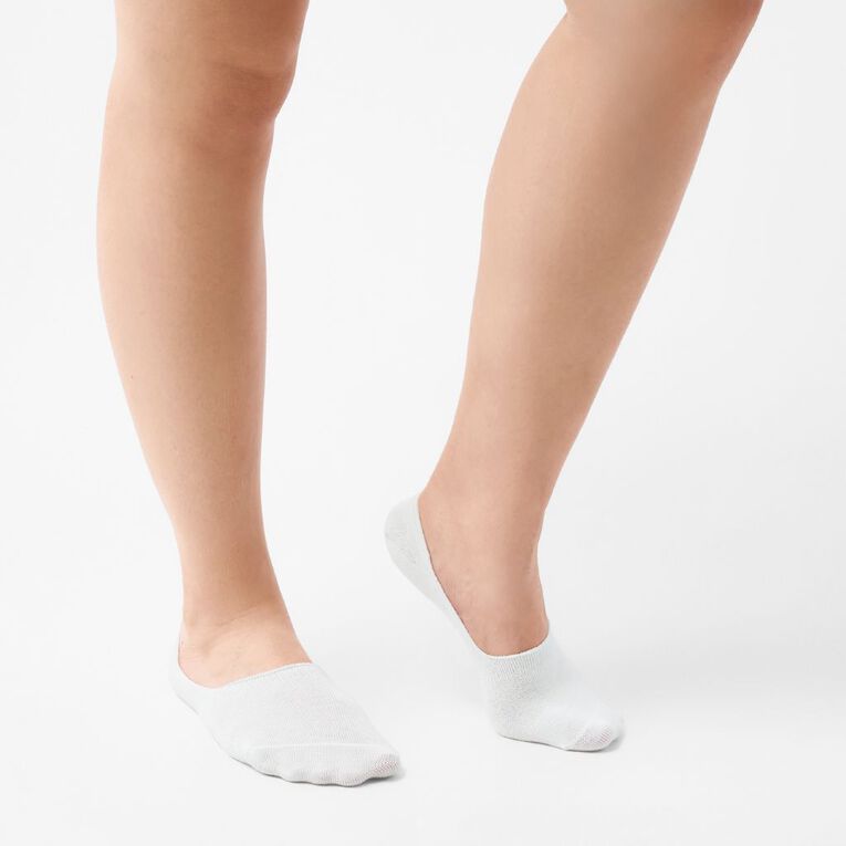 H&H Women's No Show Socks 3 Pack, White, hi-res