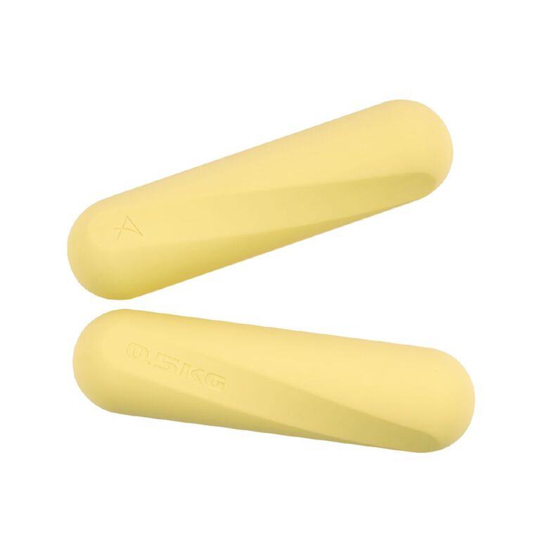 Active Intent Fitness Silicone Hand Weights 0.5kg Yellow 2 Pack, , hi-res