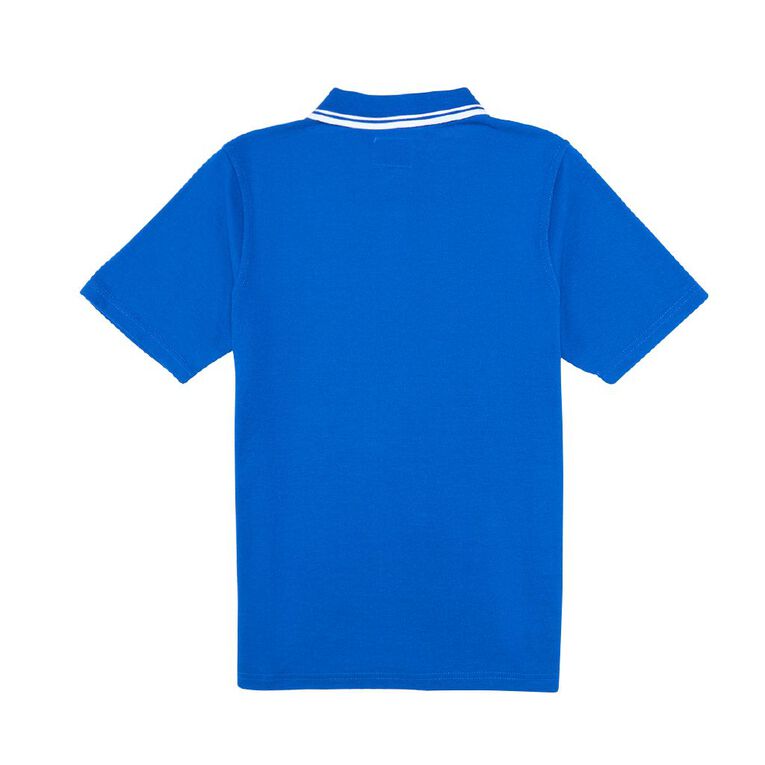 Schooltex Belfast School Short Sleeve Polo with Embroidery, Royal/White, hi-res