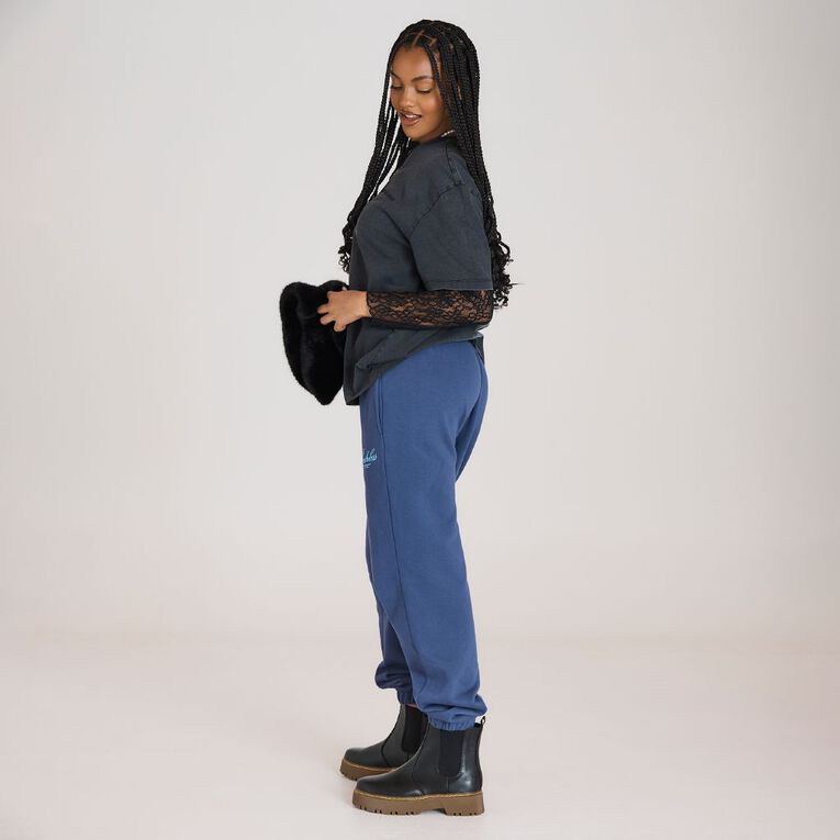 BRDRLESS Graphic Trackpant, Blue Dark, hi-res