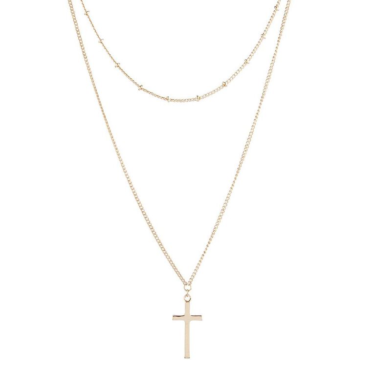 Cross Necklace Two Layer, , hi-res