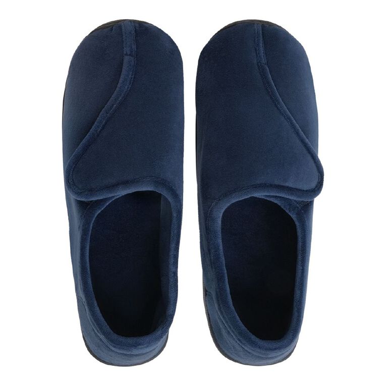 H&H Men's Colin Closed Back Slippers, Navy, hi-res