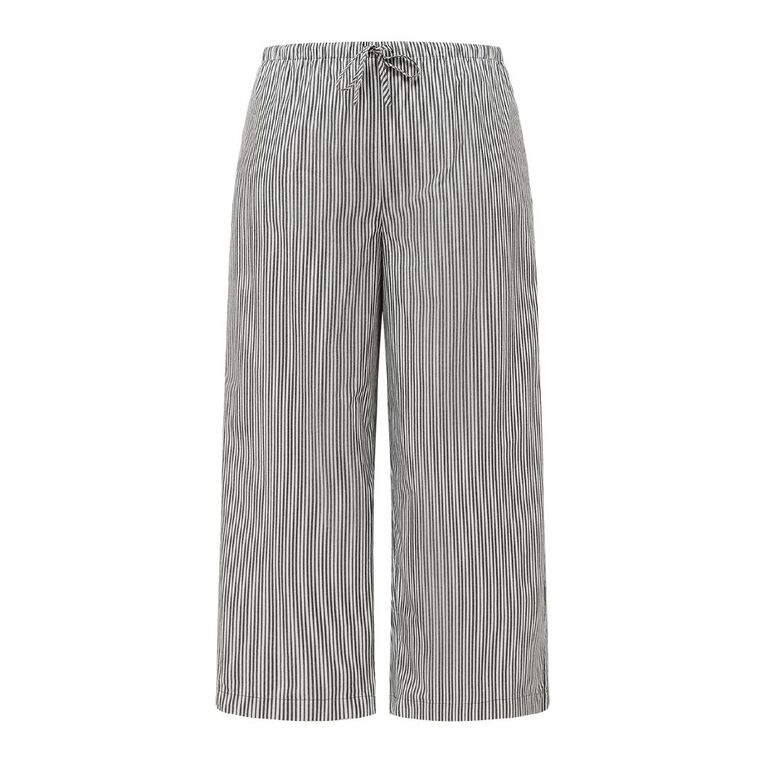 H&H Curve Women's Wide Leg Poplin Pants, Black/White, hi-res