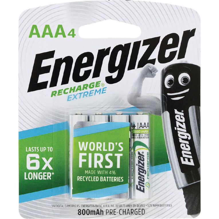 Energizer Rechargeable Batteries NiMH AAA 4 Pack 4 Pack, , hi-res
