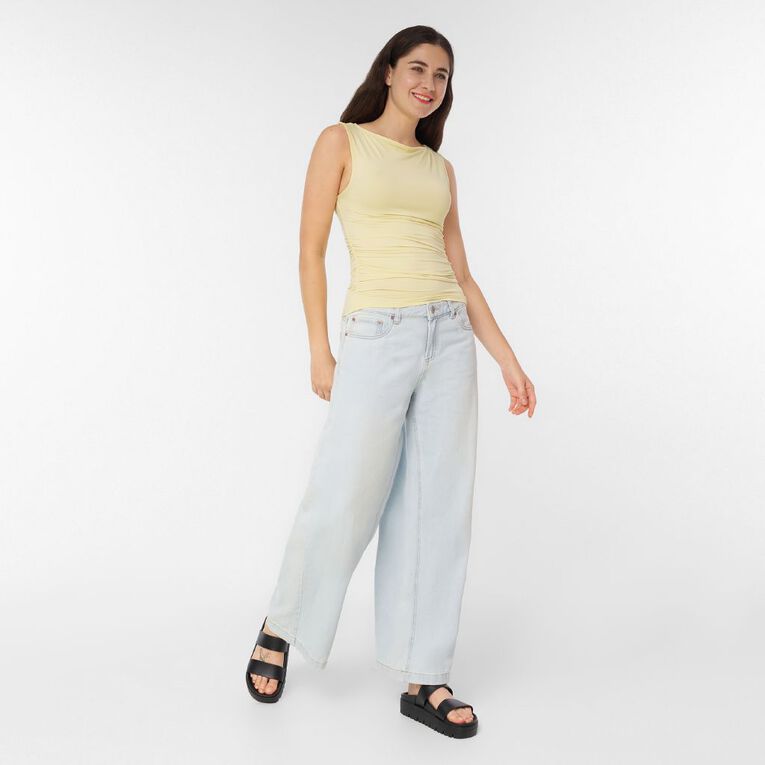 H&H Women's Contour Boat Neck Top, Yellow Light, hi-res