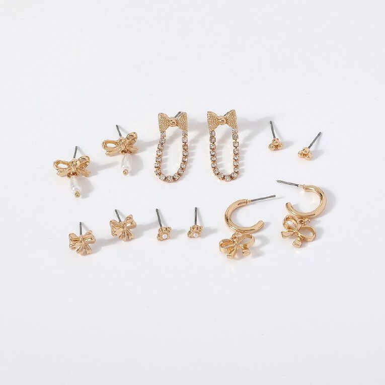 Bow Hoop Earrings, , hi-res