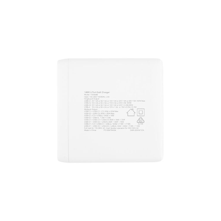 Tech.Inc 140W 3 Port USB C + USB A Gan Fast Charger TI054MB, , hi-res