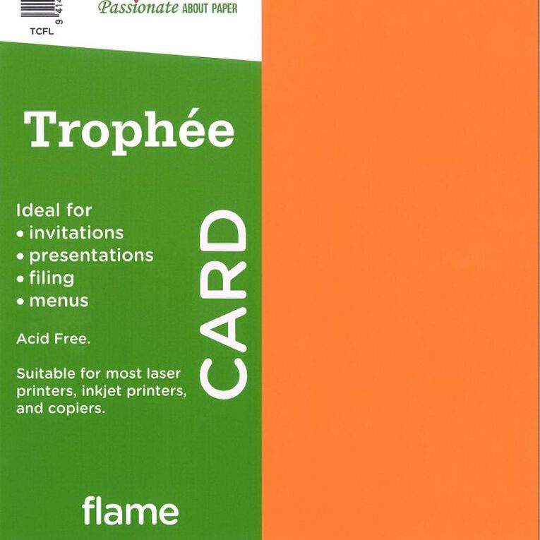 Trophee Card 160gsm Flame A4 15 Pack, , hi-res