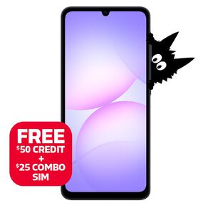 Samsung Galaxy A07 4G 64GB with Warehouse Mobile Sim Bundle BLK Black