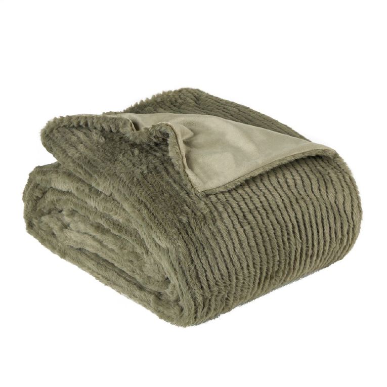 Living & Co Sylvia Textured Blanket Green Queen, , hi-res