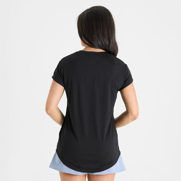 Lonsdale Women's Malden Tee, Black, hi-res