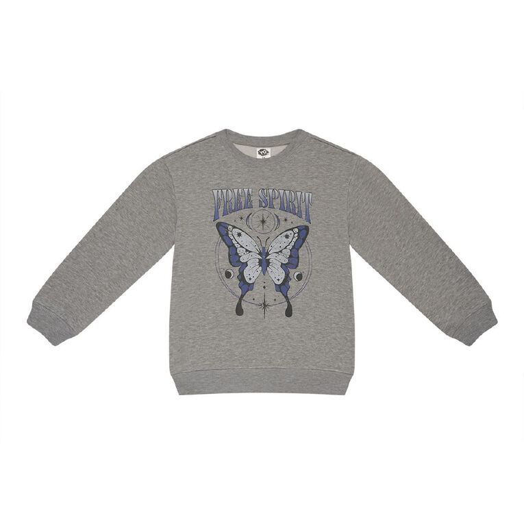 Young Original Print Crew Sweatshirt, Grey Mid, hi-res