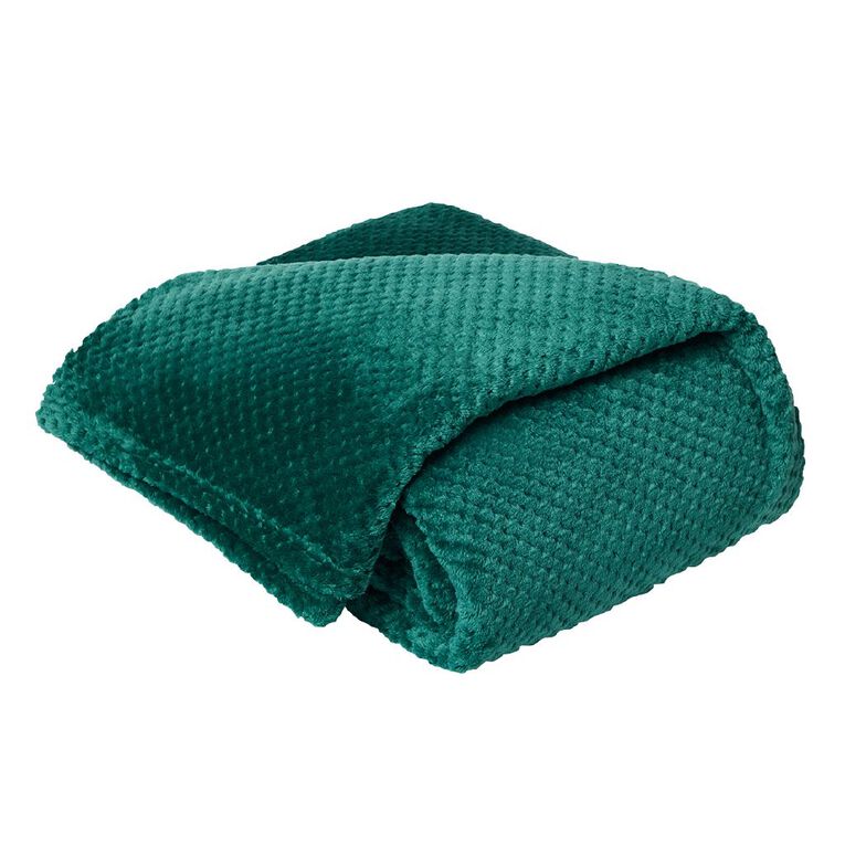 Living & Co Textured Boston Blanket Teal Queen, , hi-res