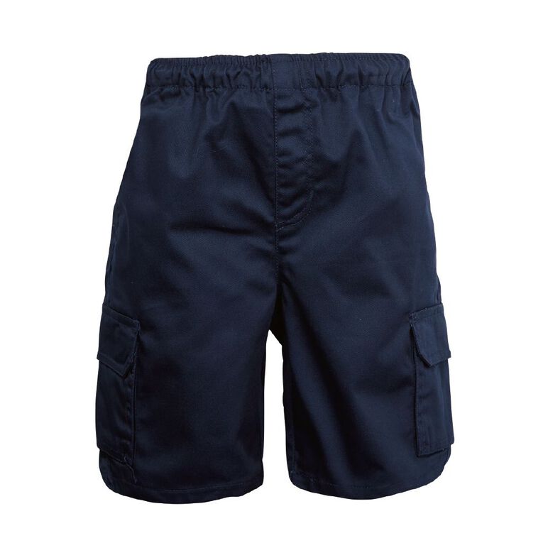 Schooltex Drill Cargo Pocket Shorts, Navy, hi-res
