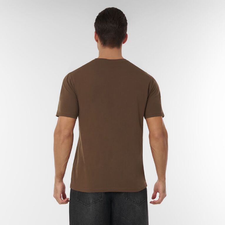 H&H Men's Regular Fit Crew Neck Tee, Brown Dark, hi-res