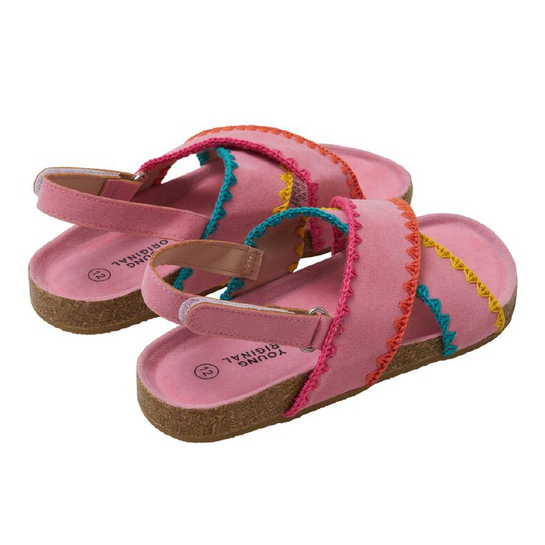 Young Original Senior Kids' Zigzag Sandals, Pink, hi-res