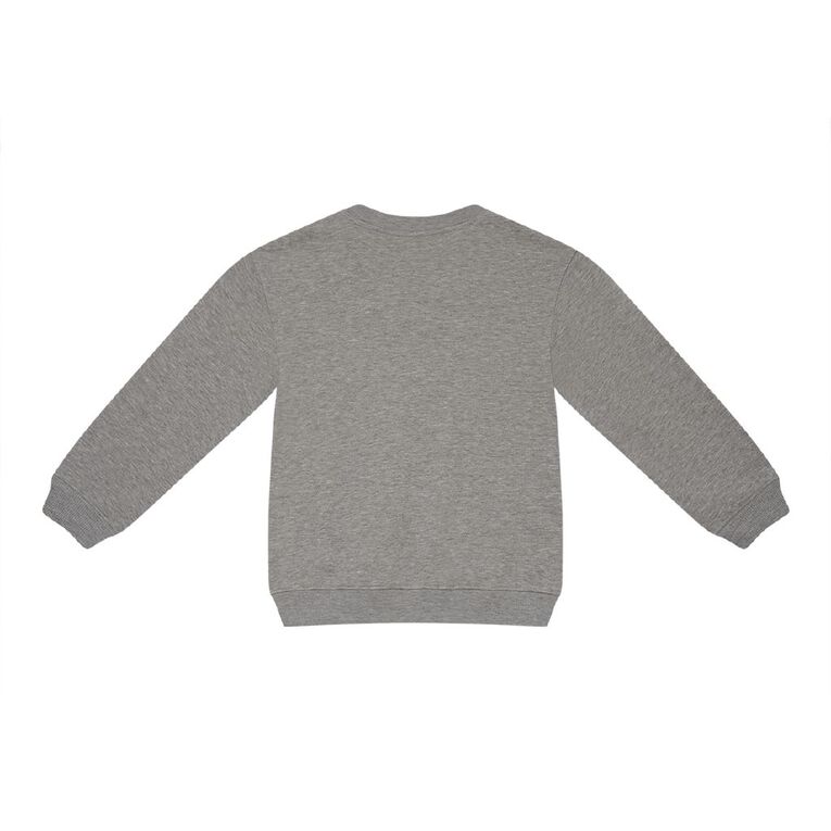 Young Original Print Crew Sweatshirt, Grey Mid, hi-res