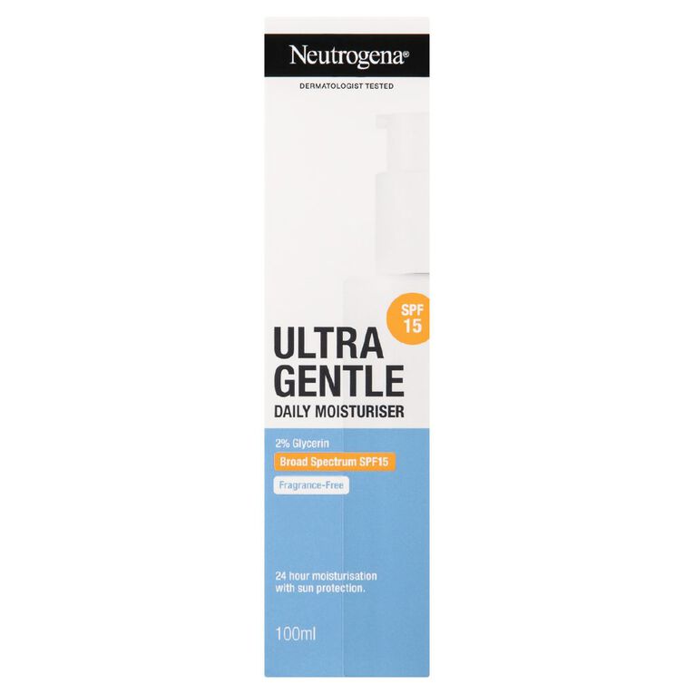 Neutrogena Ultra Gentle Moisturiser Spf15 100ml, , hi-res