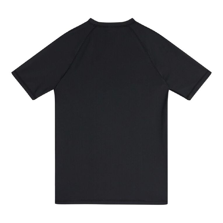 Young Original Plain Short Sleeve Rash Vest, Black, hi-res