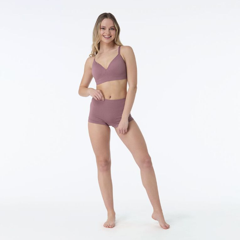 H&H Women's Waffle Shorties, Purple Dark, hi-res