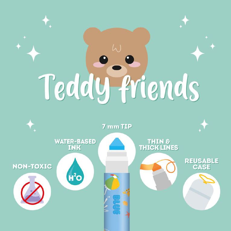 Legami Set of 12 Markers Teddy Friends Teddy Bear, , hi-res