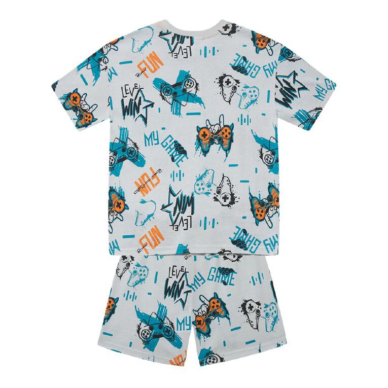 H&H Boys' Tee and Shorts Pyjama Set, Grey Light, hi-res