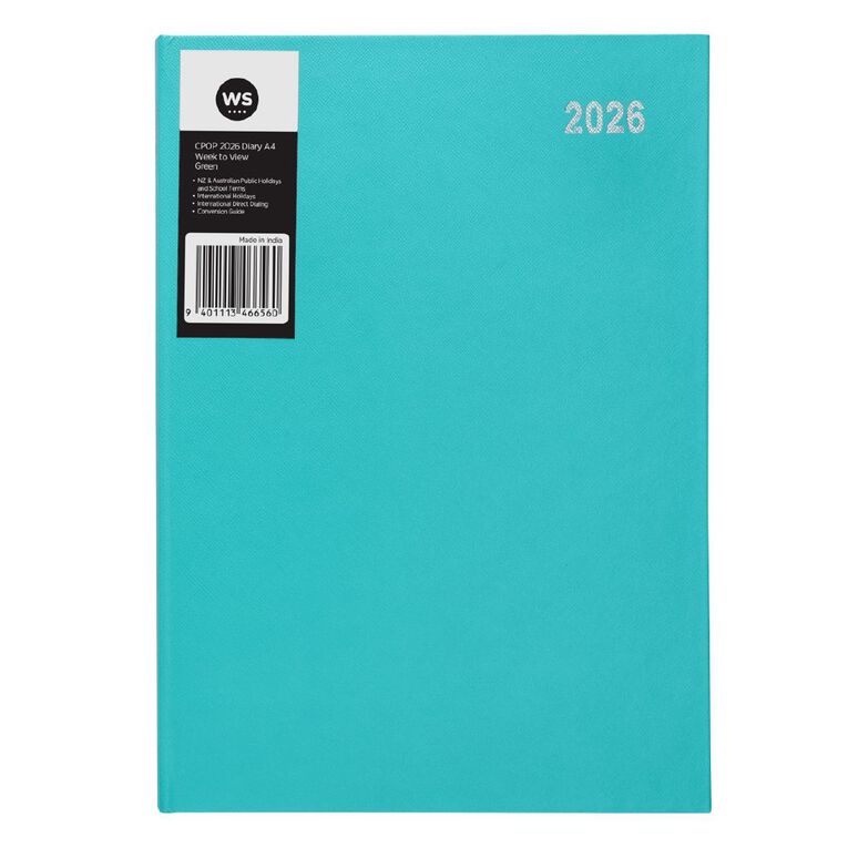 WS Colour Pop 2026 Diary A4 Week To View Green, , hi-res