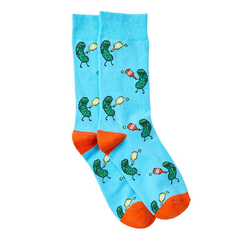 Sock Crew Novelty Crew Socks 1 Pack, Turquoise, hi-res