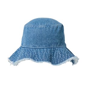 H&H Women's Frayed Denim Bucket Hat