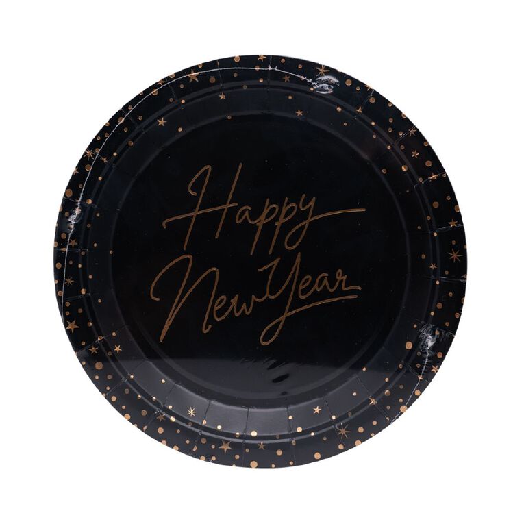 Party Inc Happy New Year Plates 23cm 8 Pack, , hi-res