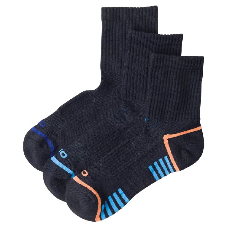 Rio Men's Active Low Cut Socks 3 Pack, Black, hi-res