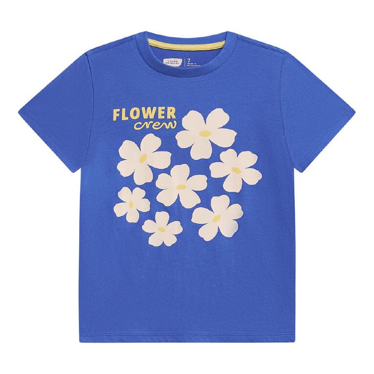 Young Original Short Sleeve Print Tee, Blue Mid, hi-res