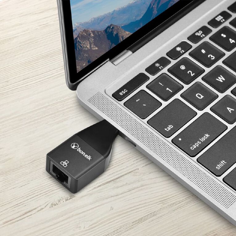 Bonelk USB-C to Ethernet Adapter Black Black, , hi-res