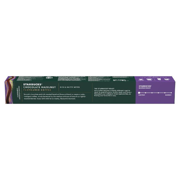 Starbucks by Nespresso Coffee Capsule Chocolate Hazelnut 10 Pack 51g, , hi-res