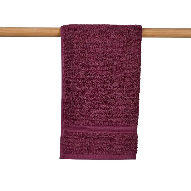 Living & Co Plush Plain Hand Towel Plum, , hi-res