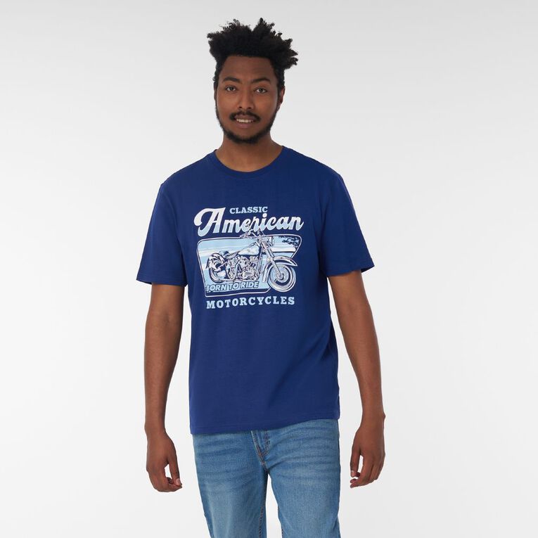 Shirt Company American T Shirt Oahu H&H Men's Printed Tee Blue