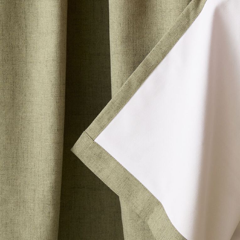 Living & Co Vienna Curtains Green 230-330cm Wide/160cm Drop, , hi-res