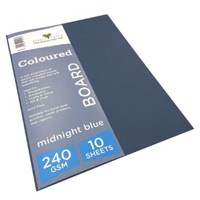 Direct Paper Coloured 240gsm Board 10 Pack Midnight Blue