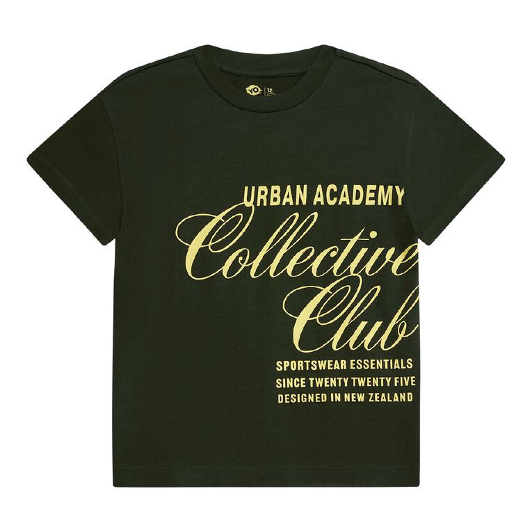 Young Original Short Sleeve Urban Academy Heavy Weight Boxy Tee, Green Dark, hi-res