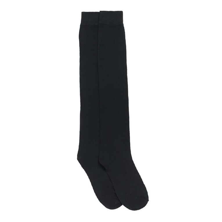 Schooltex 2 Pack Over Knee Socks Blk 3 04-06, Black, hi-res