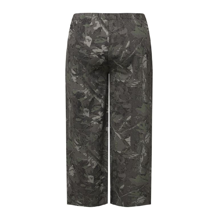 H&H Curve Women's Wide Leg Print Trackpants, Green Mid, hi-res