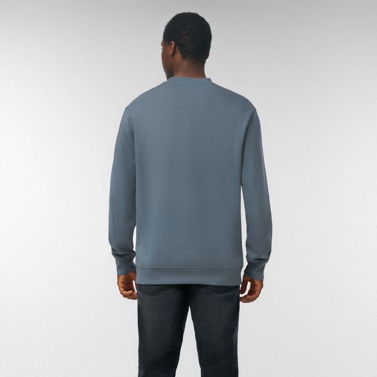 H&H Men's Plain Crew Sweatshirt, Blue Dark, hi-res