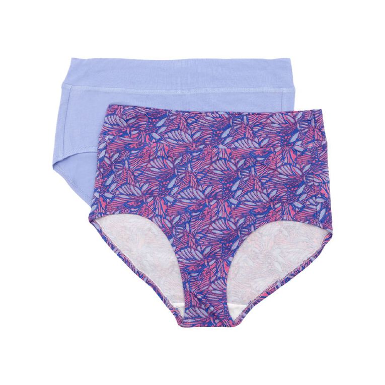 Underworks Women's Smooth Line Full Briefs 2 Pack, Purple, hi-res