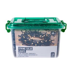 Solar Fairy Lights Green Wire Warm White 1200 LED 59.9M